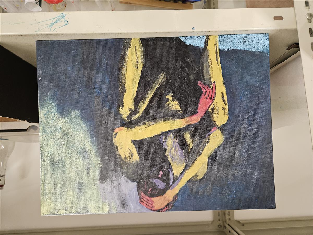 Zweites Gemälde in der Kunstschule — abstrakte Figur